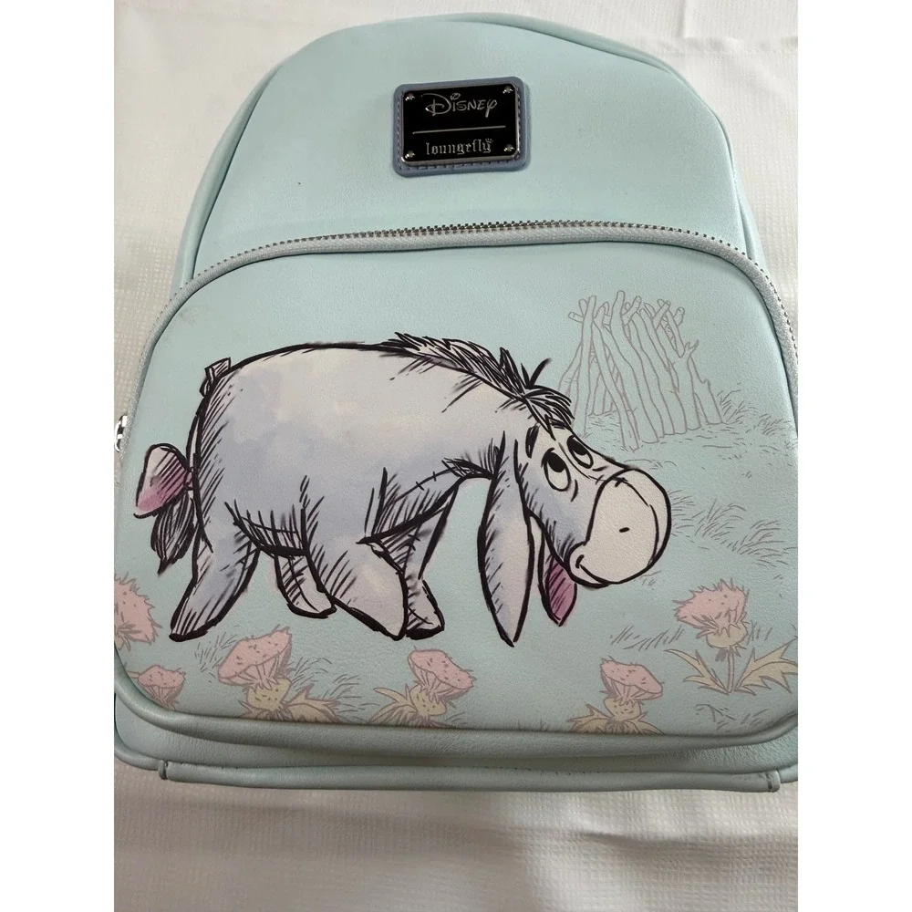 Loungefly Disney Winnie the Pooh Eeyore Mini Backpack Blue Detachable Tail NWT